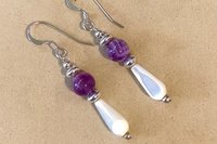 Turquoise Earrings, Mother of Pearl Earrings, Sterling Silver Earrings