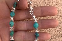 Men’s Turquoise Nugget Bracelet, Sterling Silver Bracelet, Adjustable Bracelet