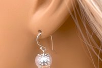 Rose Quartz Earrings, Sterling Silver Earrings, Gemstone Earrings, Sterling Silver Bezel Earrings.