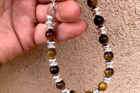Men’s Tiger Eye Bracelet, Sterling Silver Bracelet, Gemstone Bracelet, Gift for Him