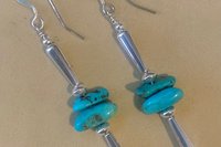 Turquoise Earrings, Sterling Silver Earrings, Gemstone Earrings, Southwestern Earrings, Long Dangle Earrings