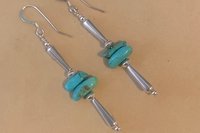 Turquoise Earrings, Sterling Silver Earrings, Gemstone Earrings, Southwestern Earrings, Long Dangle Earrings