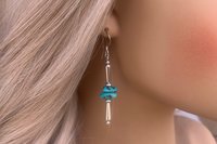 Turquoise Earrings, Sterling Silver Earrings, Gemstone Earrings, Southwestern Earrings, Long Dangle Earrings