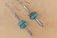 Turquoise Earrings, Sterling Silver Earrings, Gemstone Earrings, Southwestern Earrings, Long Dangle Earrings