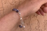 Sodalite Gemstone Bracelet, Sterling Silver Bracelet, Adjustable Bracelet