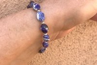 Sodalite Gemstone Bracelet, Sterling Silver Bracelet, Adjustable Bracelet