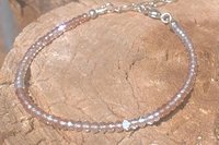 Imperial Topaz Bracelet, Sterling and Fine Silver Bracelet, Dainty Gemstone Bracelet