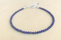 Lapis Lazuli Bracelet, Dainty Gemstone Bracelet, Karen Hill Tribe Silver Bracelet