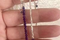 Lapis Lazuli Bracelet, Dainty Gemstone Bracelet, Karen Hill Tribe Silver Bracelet