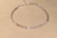 Imperial Topaz Bracelet, Sterling and Fine Silver Bracelet, Dainty Gemstone Bracelet
