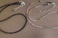 Tourmaline Necklace, Multicolored and Black 16” Tiny Tourmaline Necklace, Faceted Gemstone Necklaces
