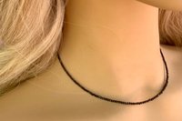 Tourmaline Necklace, Multicolored and Black 16” Tiny Tourmaline Necklace, Faceted Gemstone Necklaces