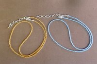 Dainty Citrine Layering Necklace, Aquamarine Faceted Gemstone Necklace