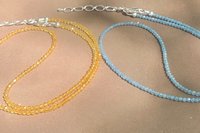 Dainty Citrine Layering Necklace, Aquamarine Faceted Gemstone Necklace