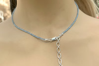 Dainty Citrine Layering Necklace, Aquamarine Faceted Gemstone Necklace