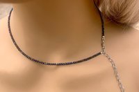 Dainty Rose Quartz Necklace, Coated Spinel Necklace, Faceted Gemstone Layering Necklaces
