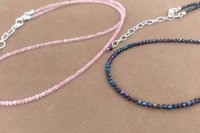 Dainty Rose Quartz Necklace, Coated Spinel Necklace, Faceted Gemstone Layering Necklaces