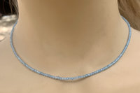 Dainty Citrine Layering Necklace, Aquamarine Faceted Gemstone Necklace