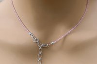 Dainty Rose Quartz Necklace, Coated Spinel Necklace, Faceted Gemstone Layering Necklaces