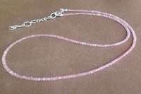 Dainty Rose Quartz Necklace, Coated Spinel Necklace, Faceted Gemstone Layering Necklaces