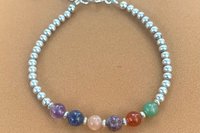 Multi Gemstone Bracelet, Sterling Silver Bracelet, Stacking Bracelet, Minimalist Jewelry