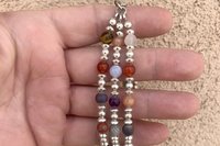 Mixed Gemstone Bracelet, Sterling Silver Bracelet, Multistrand Bracelet