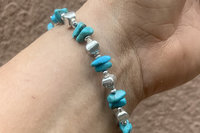 Turquoise Chip Bracelet, Sterling Silver Bracelet, Southwestern Style Bracelet, Turquoise Jewelry
