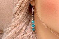 Turquoise Earrings, Sterling Silver Earrings, Southwestern Turquoise Earrings