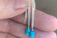 Turquoise Earrings, Sterling Silver Dainty Earrings, Dangle Earrings