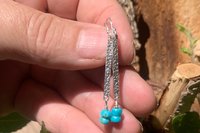 Turquoise Earrings, Sterling Silver Dainty Earrings, Dangle Earrings
