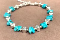 Turquoise Chip Bracelet, Sterling Silver Bracelet, Southwestern Style Bracelet, Turquoise Jewelry