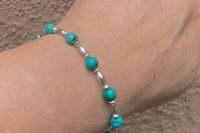 Turquoise and Sterling Silver Bracelet, Minimalist Turquoise Bracelet, Southwestern Jewelry