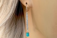 Turquoise Earrings, Sterling Silver Dainty Earrings, Dangle Earrings