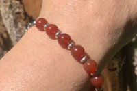 Carnelian Bracelet, Sterling Silver Bracelet, Gemstone Bracelet, Gift for Her