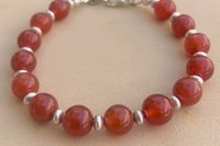 Carnelian Bracelet, Sterling Silver Bracelet, Gemstone Bracelet, Gift for Her