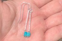 Turquoise Earrings, Sterling Silver Dainty Earrings, Dangle Earrings