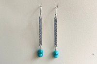 Turquoise Earrings, Sterling Silver Dainty Earrings, Dangle Earrings
