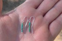 Dainty, Tiny Turquoise Earrings, Green/Blue Turquoise Faceted Earrings
