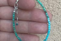 Turquoise Dainty Bracelet, Southwestern Bracelet, Blue/Green 2mm Turquoise Gemstones, Layering Bracelet, Sterling Silver Bracelet