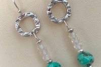 Turquoise Nugget Earrings, Imperial Topaz Earrings, Sterling Silver Earrings
