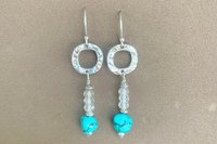 Turquoise Nugget Earrings, Imperial Topaz Earrings, Sterling Silver Earrings