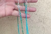 Dainty Turquoise Necklace, Layering Necklace, Turquoise and Sterling Silver Necklace