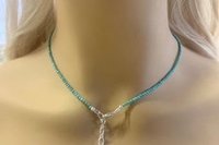 Dainty Turquoise Necklace, Layering Necklace, Turquoise and Sterling Silver Necklace