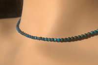 Chrysocolla Dainty Necklace, Layering Necklace , Micro Faceted Gemstone Necklace