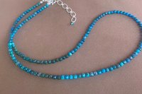Chrysocolla Dainty Necklace, Layering Necklace , Micro Faceted Gemstone Necklace