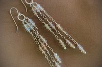 Turquoise Earrings, Sterling Silver Chain Earrings, Gemstone Earrings, Imperial Topaz Earrings
