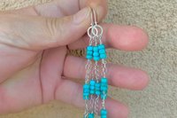 Turquoise Earrings, Sterling Silver Chain Earrings, Gemstone Earrings, Imperial Topaz Earrings