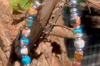 Kingman Turquoise, Spiny Oyster Shell, Bronze and Sterling Silver Bracelet, Southwestern Bracelet