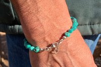 Men’s Turquoise Nugget Bracelet, Sterling Silver Bracelet, Gift For Him, Faceted Turquoise Nuggets, Men’s Jewelry