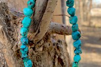 Men’s Turquoise Nugget Bracelet, Sterling Silver Bracelet, Gift For Him, Faceted Turquoise Nuggets, Men’s Jewelry